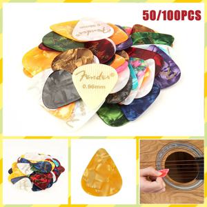 50 & 100 Pcs 새로운 어쿠스틱 추천 Plectrum 셀룰로이드 일렉트릭 스무스 기타 픽업 액세서리 0.46mm 0.71mm 0.81mm 0.96mm