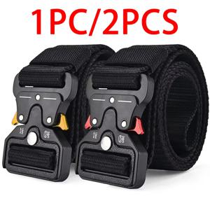 1Pc/2Pcs 다목적 남성용 전술 벨트-내구성, 조절 가능한 디자인-야외 스포츠 매니아를 위한, 청바지와 짝을 이루기, 남성용 여성용