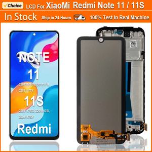 샤오미 레드미 노트 11 5G 21091116AC용 AMOLED, 글로벌 레드미 노트 11 4G용 LCD 터치 스크린 2201117TL 디스플레이 교체 부품