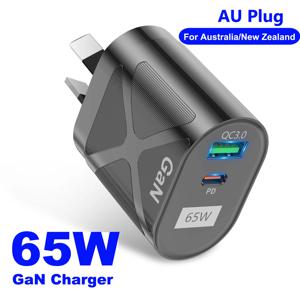 호주 뉴질랜드용 65W Gan 충전기 AU 플러그 PD 33W 고속 충전기 QC 3.0 USB 어댑터 아이폰 15 14 13 프로 맥스용