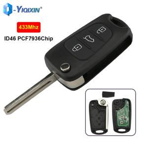 433Mhz 플립 원격 자동차 키 Kia Picanto Sportage Rio3 K5 K2 For Hyundai I20 I30 IX35 I35 Accent Solaris Elantra Picanto ID46