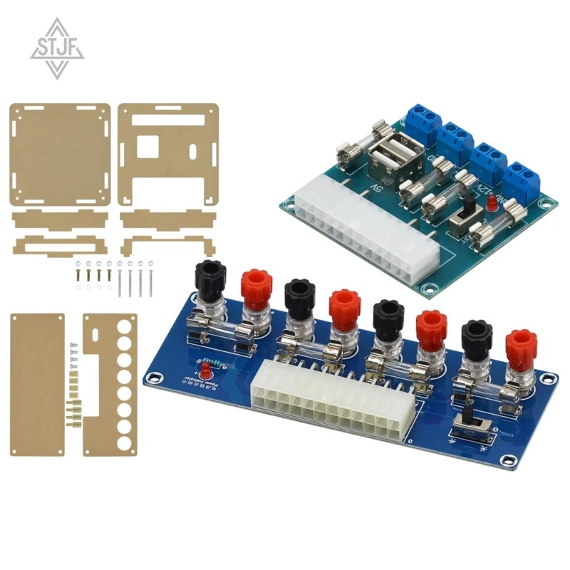 STJF XH-M229 HU-M28W 24핀 데스크탑 PC 섀시 전원 ATX 어댑터 보드 공급 회로 콘센트 모듈 출력 터미널로 전송