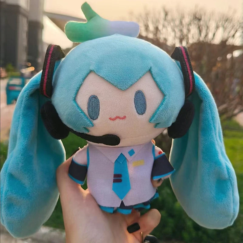 15cm 하츠네 미쿠 카와이 Q 버전 그림 봉제 인형 애니메이션 주변 플러시 인형 장난감 컬렉션 모델 장식 장난감 소녀 선물