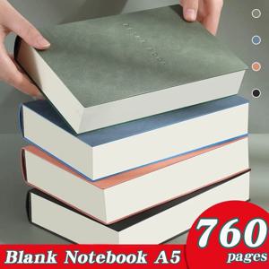 슈퍼 두꺼운 노트(760페이지) A5 창의력 문구 빈 메모장 Pu 커버 학교 사무용품(스케치 및 그래피티)