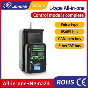 Lichuan 통합 스텝퍼 모터, CNC 옵션 제어, Nema23, 1Nm, 2.3Nm, 3Nm, DC24-50V 4A, 이더캣, 펄스, 모드버스 RS485, CANopen