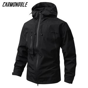 CARMODNLE 낚시 하이킹 자켓 남자 가을 야외 스포츠 코트 마운틴 트레킹 윈드 브레이커 여행 방수 비옷 블랙