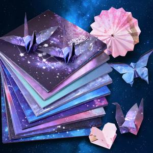 50 시트 종이 접기 종이 별 어린이 DIY 핸드 크래프트 종이 접기 럭키 스타 종이 접는 수제 선물 장식 예술 공예