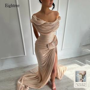 Eightree 우아한 인어 이브닝 드레스 오프 숄더 댄스 파티 드레스 반짝 이는 사이드 슬릿 바닥 길이 공식 파티 가운 맞춤형