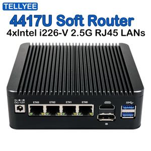12세대 인텔 펜티엄 4417U 2.5G 소프트 라우터 4X I226-V 랜 RJ45 팬리스 미니 PC HD DP USB-C PfSense OPNsense 방화벽 PVE ESXI