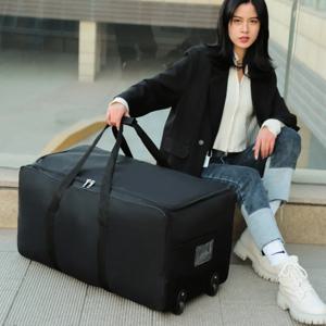 대용량 바퀴 달린 여행 가방, 방수 옥스포드 천 소재, 해외 유학 및 이사용, 더블 스트랩 비즈니스 OL 스타일