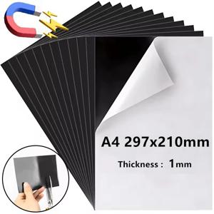 새로운 A4 자가 접착식 1mm 자석 매트 시트 유연한 고무 자석 시트 냉장고 사진 고정 스티커 DIY 장식용