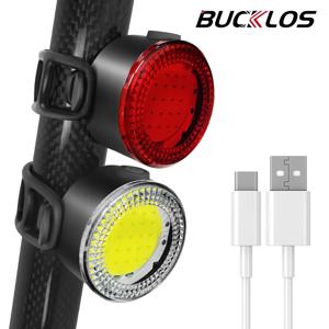 BUCKLOS 자전거 COB 라이트 세트 USB 충전식 고시인성 후미등 500lm MTB 로드 바이크 라이트 램프 사이클링 액세서리