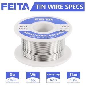 솔더 와이어 63/37 주석 무 세척 로진 코어 0.8/1.0mm 용접 납땜 인두 릴 플럭스 2% 전자 납땜 와이어 롤 20-200g