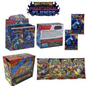영어 포켓몬 40-360PCS 카드 MEGA EVOLUTION Phantasmal Flames 영어 부스터 배틀 카드 트레이딩 게임 카드 어린이 선물 장난감