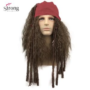 StrongBeauty 해적 가발 코스프레 잭 스패로우 캡틴 가발 및 완벽한 액세서리 합성 머리