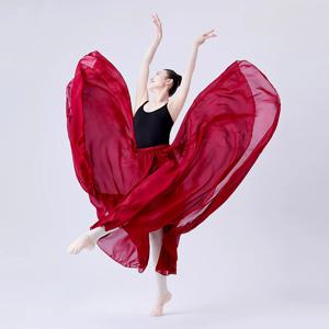 긴 여성용 발레 스커트, 시폰 댄스 스커트, 투투 발레 댄스 의상, 성인용 긴 스커트
