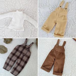캐주얼 Blyth 인형 옷 Rompers 격자 무늬 바지 긴 소매 탑 정장 인형 바지 Ymy Licca Azones Ob24 Ob27 인형 액세서리