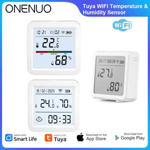 ONENUO 스마트 WIFI 온도 습도 센서 습도계 온도계 Tuya 스마트 APP 원격 모니터 지원 Alexa Assistant