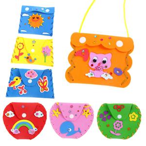 2/4/8Pcs 어린이 DIY 펠트 바느질 키트 유치원 교육 핸드백 어린이 공예 장난감 소년 소녀 초보자를위한 안전을 느꼈습니다
