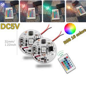 5V 저전압 LED 조명 플레이트 색상 RGB 램프 보드 3W 다채로운 그라데이션 소스 IR 24 키 무선 원격 스위치 켜기/끄기 제어