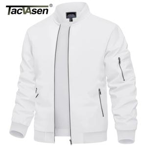 TACVASEN 남성용 폭격기 재킷 여름 가을 얇은 경량 캐주얼 윈드 브레이커 멀티 포켓 풀 지퍼 업 대표팀 야구 재킷