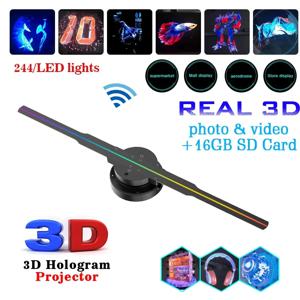 42cm 3D 홀로그램 팬 Wifi 리모컨 맞춤 아이콘 DIY 비디오 로고 LED 네온 조명 회전 디스플레이 광고 3D 홀로그램 프로젝터