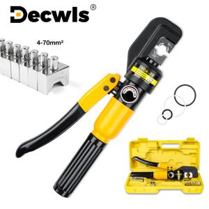4-70mm² 유압 압착 도구 DIY 케이블 터미널 배선용 10T 압력 유압 펜치, 가정용 무선 압착 펜치