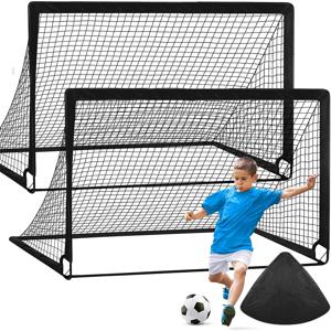 1/2개 어린이용 휴대용 축구 골대 (뒷마당용 4x3피트), 야외 스포츠 훈련 장비, 휴대용 가방 포함