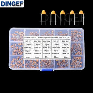 450PCS 모놀리식 세라믹 커패시터 키트 10pF - 100NF 50V 10PF 30PF 47PF 56PF 68PF 100PF 200PF 300PF PF 10NF 100NF MLCC 박스 포함