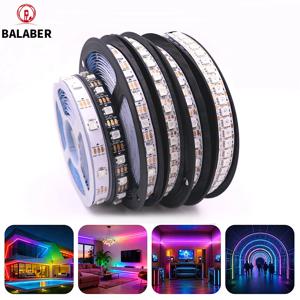 WS2812B Led 스트립 5v 30/60/74/96/144 Led 스마트 RGB 픽셀 스트립 검정/흰색 PCB IP30/65/67 WS2811 IC Led 빛 1m/2m/3m/4m/5m