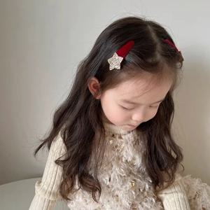 1쌍 한국 스타일 반짝이 별 모양 헤어 클립 아기 소녀용 유아용 부드러운 BB 바레트 어린이 헤어 액세서리 헤드웨어