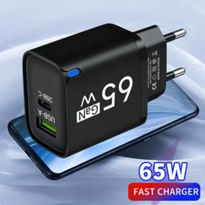 USB 65W 고속 충전기 타입 C 고속 충전 휴대폰 벽면 어댑터 (아이폰, 아너, 샤오미, 화웨이, 삼성, 원플러스용)