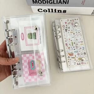 1PC A6 좁은 사이즈 루즈리프 북, 1 또는 2칸 그리드, 10매 페이지, 보관 가방, 엽서 바인더, 아이돌 소형 카드 스타 보관 북