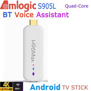 H96 MAX M20 암로직 S905L 안드로이드 TV 스틱 쿼드 코어 4K 비디오 WiFi 블루투스 음성 어시스턴트 리모컨 미디어 플레이어 스마트 TV 박스