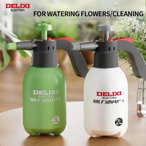 DELIXI 전기 핸드 펌프 분무기, 2L 핸드 다목적 압력 정원 분무기, 안전 밸브 조절 노즐, 잔디 정원용