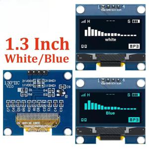 I2C 1.3인치 OLED 디스플레이 모듈 화이트 블루 컬러 드라이브 칩 SH1106 128X64 1.3인치 LCD LED IIC 통신 블루 보드