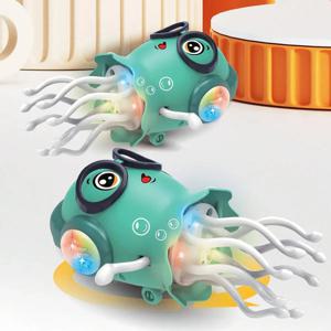 자동 감지 기능이 있는 춤추는 해파리 어린이 전자 애완동물 장난감 만화 LED 개발 교육용 유아 창의력 생일 선물