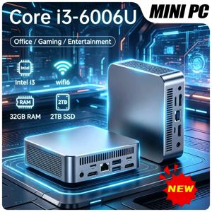 2026년형 미니 PC 인텔 코어 i3 6006U 윈도우 11 프로 컴팩트 무소음 트리플 디스플레이 타입 C HDMI 확장 가능 메모리 사무실 및 가정용