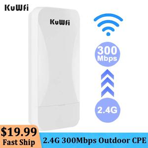 KuWfi 야외 Wifi 브리지 1KM 2.4G 300Mbps 무선 라우터 장거리 익스텐더 AP CPE 라우터 키트 무선 브리지 Wifi 리피터