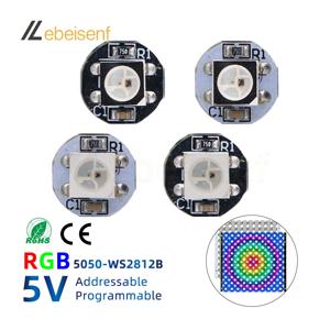 직경 10mm 풀 컬러 LED 조명 보드 DC 5V 개별적으로 주소 지정 가능 WS2812B RGB IC 5050 SMD 픽셀 램프 구슬 2812B WS2812 2812