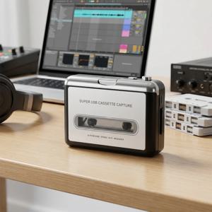 USB C 카세트 플레이어 휴대용 레코더 테이프-MP3 변환기 타입 C-USB 카세트 오디오 음악 라디오 플레이어