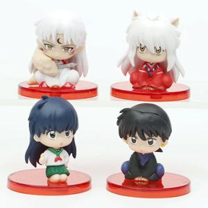 4 개/대 애니메이션 이누야샤 그림 장난감 Kikyo Sesshoumaru Higurashi Kagome 만화 인형 어린이 선물