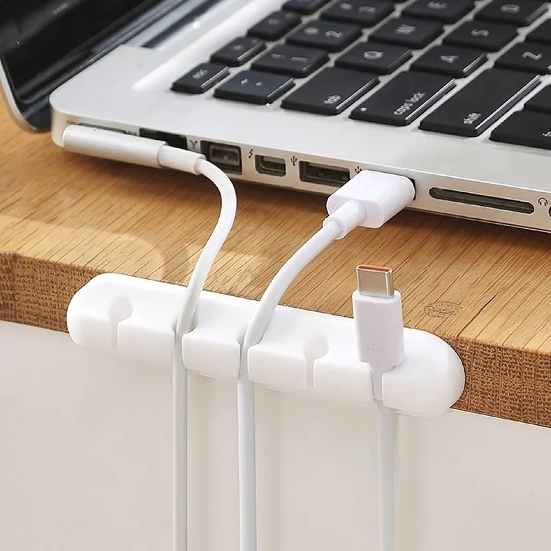 실리콘 케이블 정리기 케이블 와인더 데스크탑 USB 케이블 관리 클립 마우스 헤드폰 와이어 USB 충전 라인 정리기