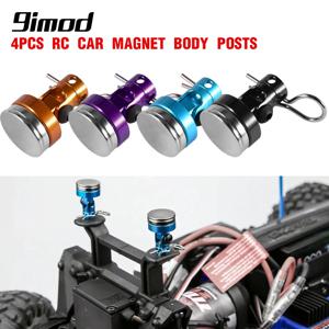 9IMOD 4pcs RC 자기 바디 포스트 금속 RC 자동차 쉘 마운트 열 1/10 축 SCX10 Traxxas TRX4 D90 HSP Redcat 용 클립 포함