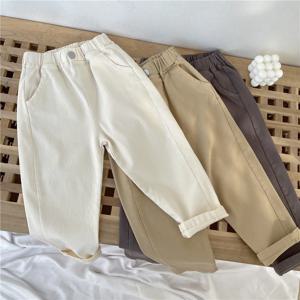 용수철 캐주얼 바지, 2-8 세 어린이 하렘 바지, 여름 여아, 루즈 단색 스포츠 바지, 어린이 패션 의류