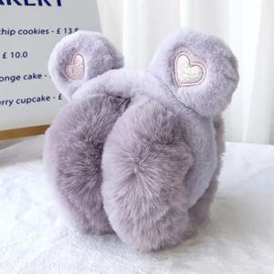 귀여운 곰 귀 겨울용 따뜻한 귀마개, 여자 아이 플러시 두꺼운 부드러운 귀 머프, 귀 보호 접이식 워머 커버 귀마개