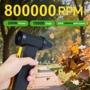 800000 RPM 전기 에어 블로워 터보 팬 브러시리스 모터 60M/S 강력한 바람 속도 10000MAH USB 충전식 강력 먼지 블로워