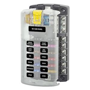 자동차 보트 퓨즈 박스 홀더 5026 ST 블레이드 퓨즈 블록 32V100A 접지 및 커버가 있는 12 회로 XY