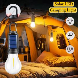 태양 광 발전 LED 램프 전구 야외 USB 충전 캠핑 라이트 바베큐 분위기 야간 조명 방수 손전등 필수품