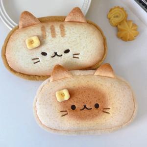 귀여운 봉제 필통 대용량 고양이 모양 크리에이티브 필통